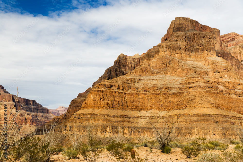 landscape and nature concept - view of grand canyon cliffs and desert