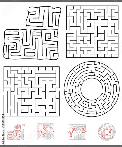 maze leisure game graphics set