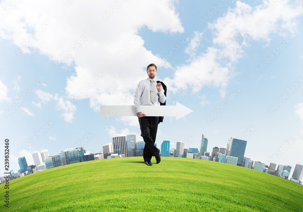 Successful businessman and development