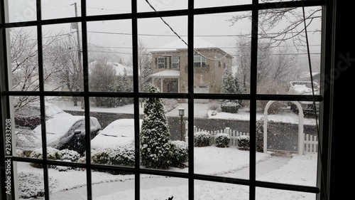Snow through window