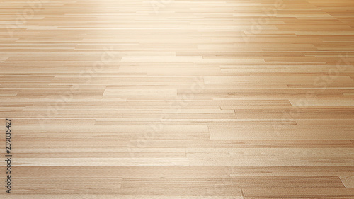 Wood parquet horizontal floor 3d perspective rendering