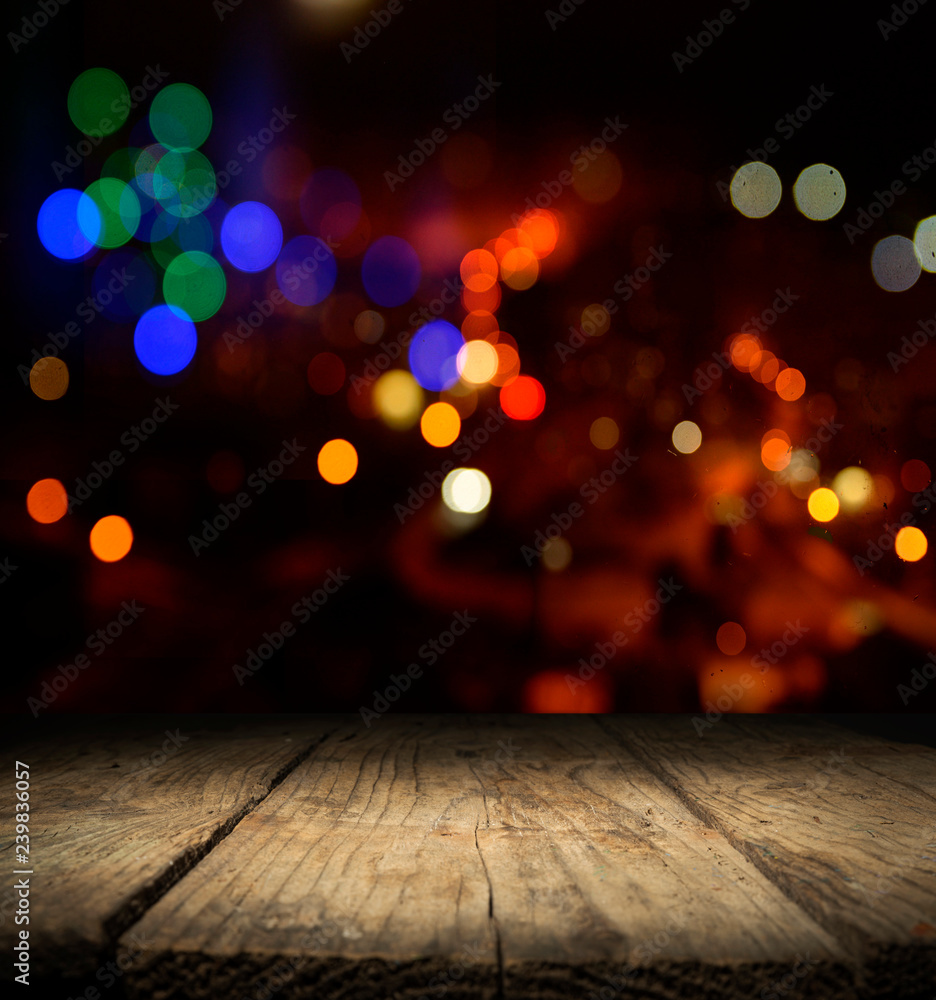 Empty wooden table with Blur Background, for your photo montage. Space for placing items on the table, Mock up for display of product. Empty wooden table with Blur Background, for your photo montage. Space for placing items on the table, Mock up for display of product.
