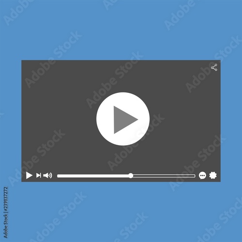 Modern video player design template for web and mobile apps flat style. Vector illustration - Vector