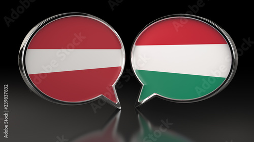 Latvia and Hungary flags with Speech Bubbles. 3D illustration Free Download Latvia and Hungary flags with Speech Bubbles. 3D illustration - GFXLoad