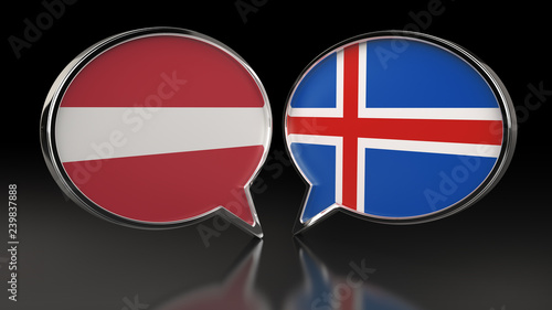 Latvia and Iceland flags with Speech Bubbles. 3D illustration Free Download Latvia and Iceland flags with Speech Bubbles. 3D illustration - GFXLoad