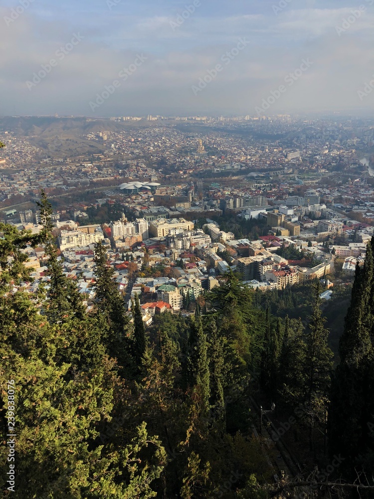 Beautiful view of the Sunny city of Tbilisi Georgia 