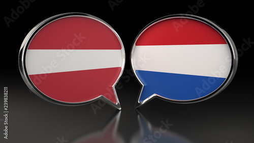Latvia and Netherlands flags with Speech Bubbles. 3D illustration Free Download Latvia and Netherlands flags with Speech Bubbles. 3D illustration - GFXLoad