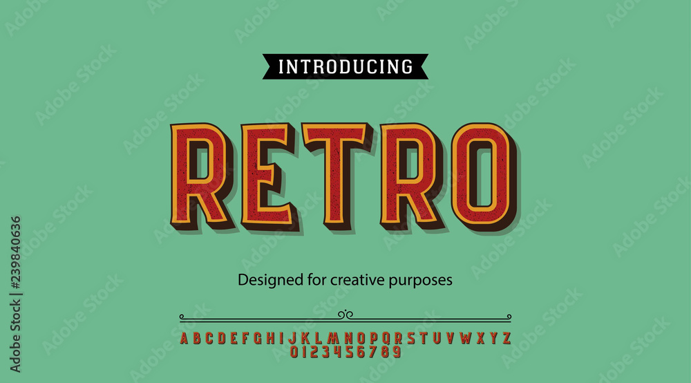 Fototapeta premium Retro typeface.For labels and different type designs