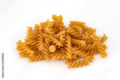 pasta fusilli isolated on white background