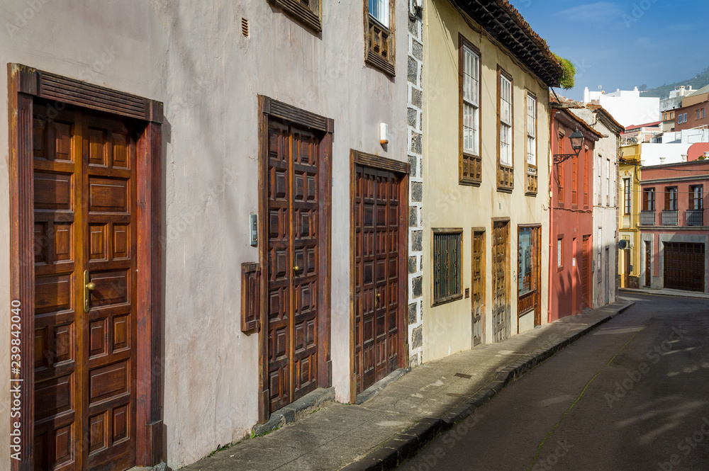 Wooden doors of traditional canarian houses, La Orotava