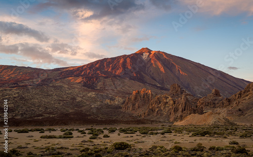 El Teide volcano in red colors