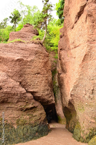 Path between cliffs
