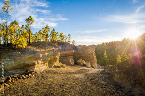 Sunset at Lunar landscapes, Tenerife island photo