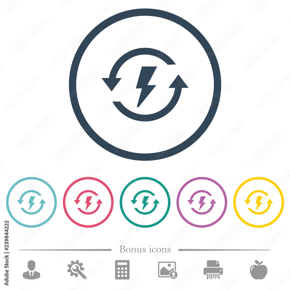 Renewable energy flat color icons in round outlines Renewable energy flat color icons in round outlines
