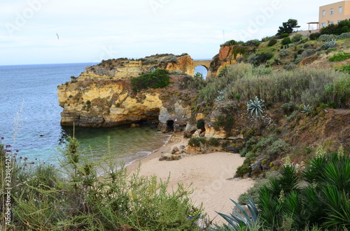 Beach rocks and sea