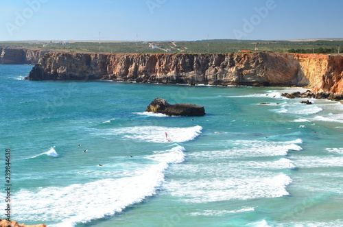 surfers in mediterranean sea
