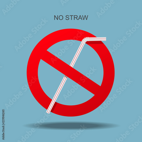 No plastic straw vector illustration.