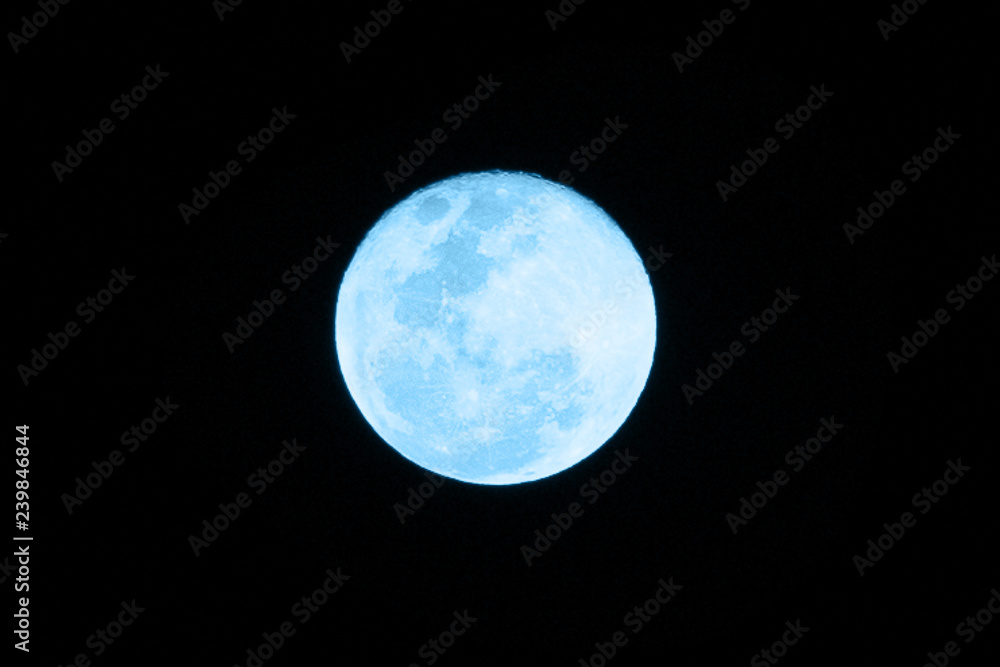 Obraz premium Mystical Night sky background with big full moon, Moonlight night with copy space for winter background