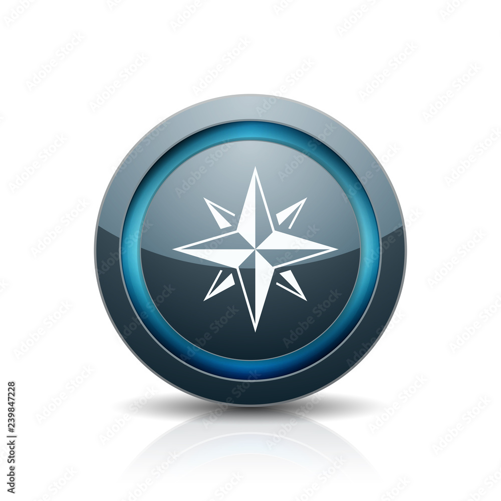 Compass button illustration Compass button illustration