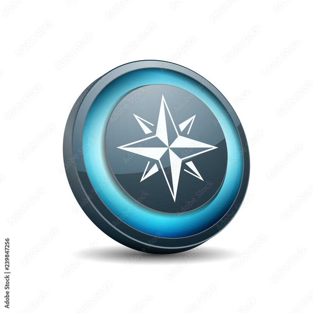 Compass button illustration Compass button illustration