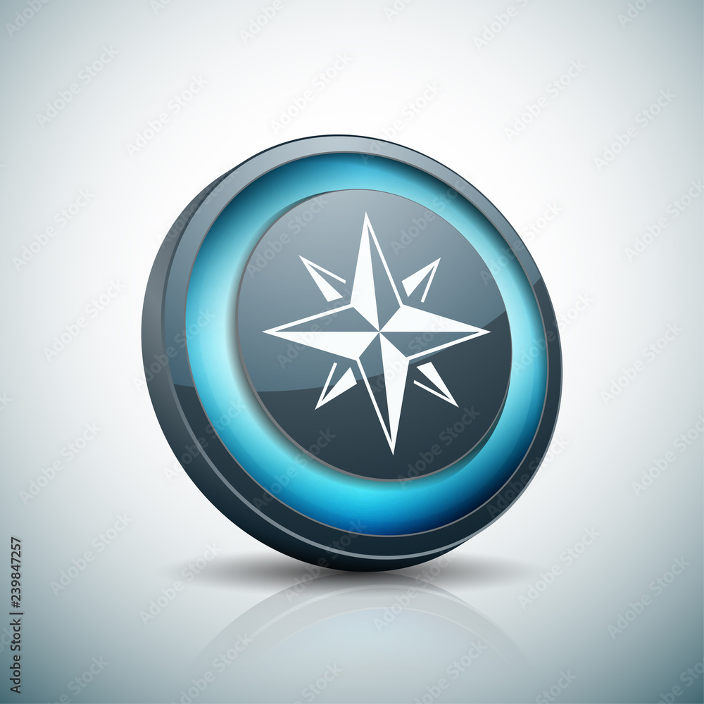 Compass button illustration Compass button illustration