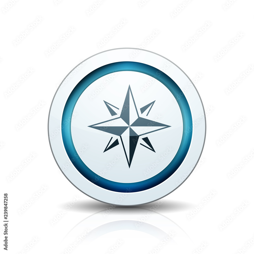 Compass button illustration Compass button illustration