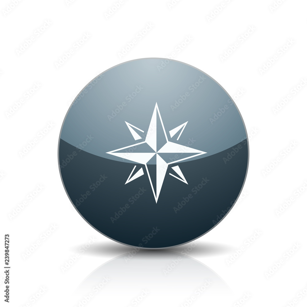 Compass button illustration Compass button illustration