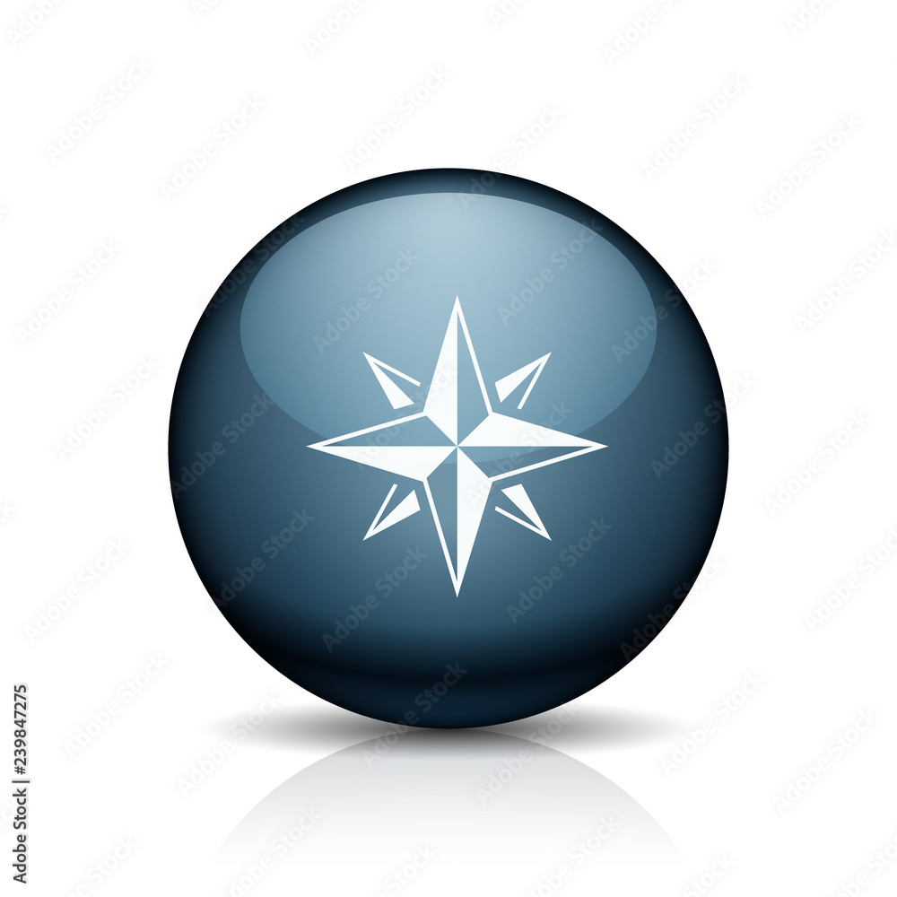 Compass button illustration Compass button illustration
