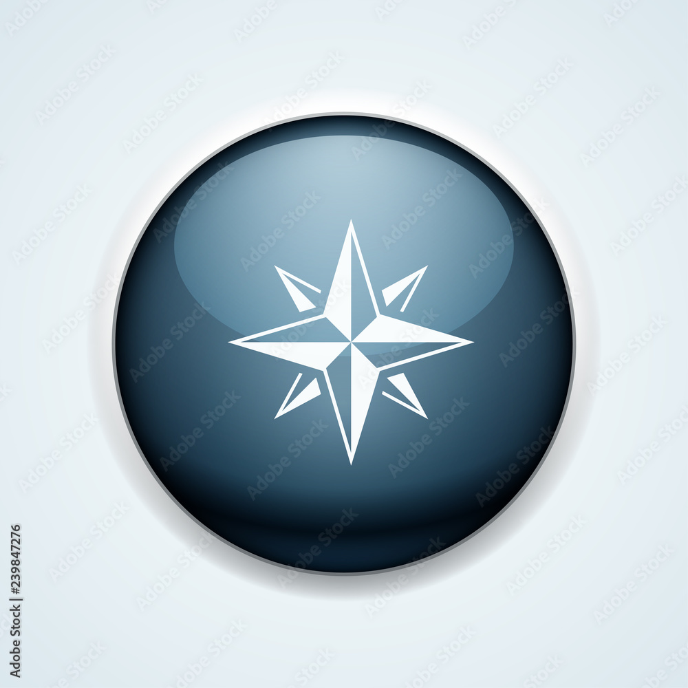 Compass button illustration Compass button illustration