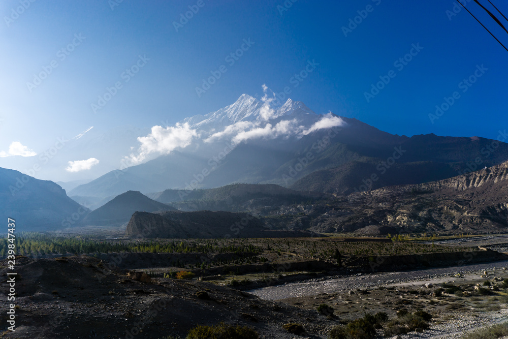 Fototapeta premium Great Himalayas view from Jomsom Nepal