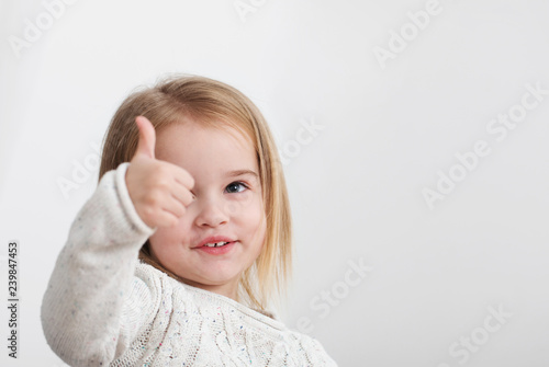 little girl on white background