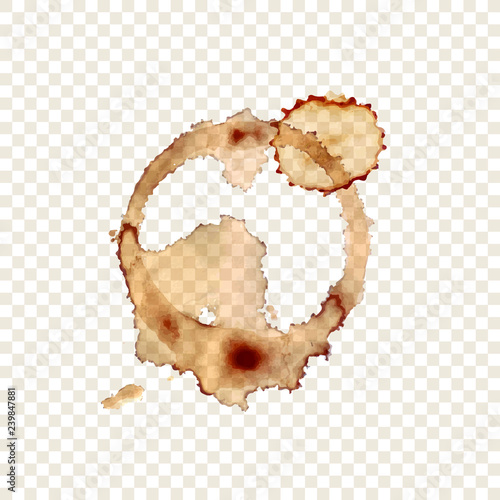 Vector Coffee Mug Print on Transparent Background, Beverage Splash, Design Element.