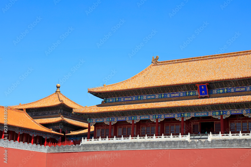 glazed tile roof of the Imperial Palace, Beijing, China glazed tile roof of the Imperial Palace, Beijing, China