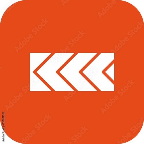 Vector Sharp deviation of route to left Road Sign Icon