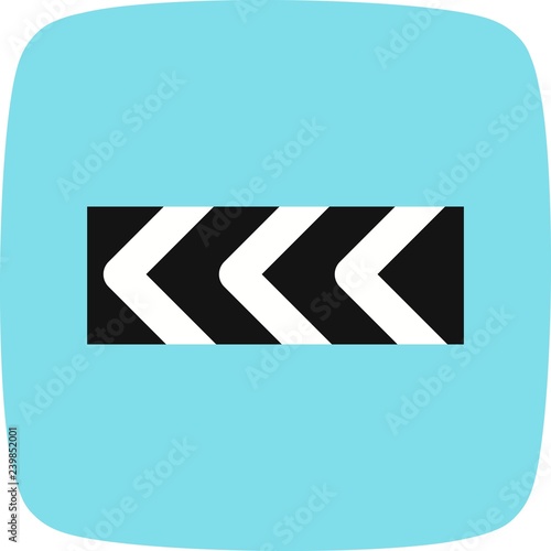 Vector Sharp deviation of route to left Road Sign Icon