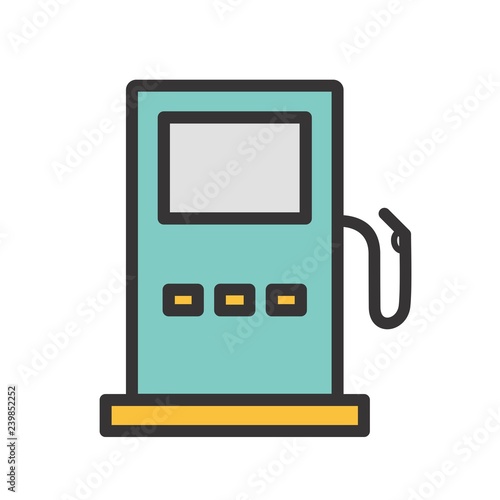 Vector Filling Station Road Sign Icon
