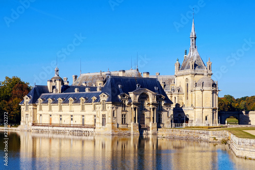 View of Chantilly castle with reflection © frimufilms