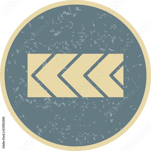 Vector Sharp deviation of route to left Road Sign Icon