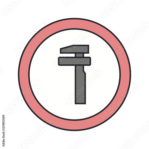 Vector Break Down Service Road Sign Icon