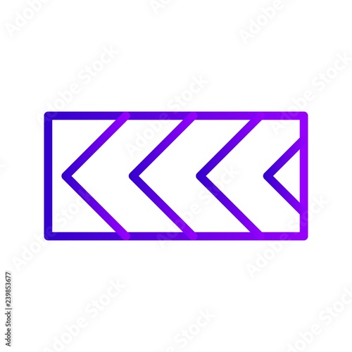 Vector Sharp deviation of route to left Road Sign Icon