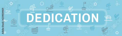 Persistence icon set with person climbing hill or mountain & persevering