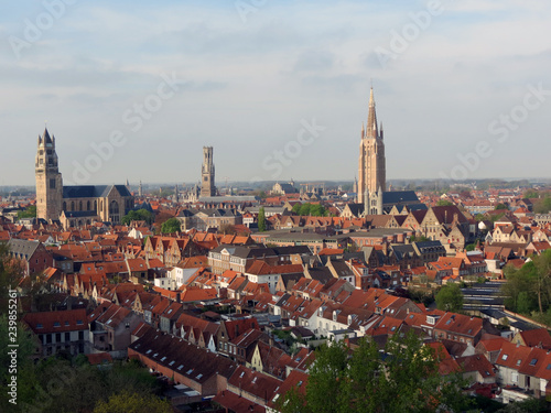 Europe, Belgium, West Flanders, Bruges, view of the historic center from a great height © Pavel