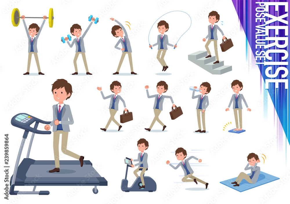 Fototapeta premium flat type Jacket blue vest men_exercise