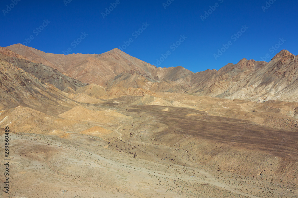 Arid mountain landscape in Ladakh, India.
