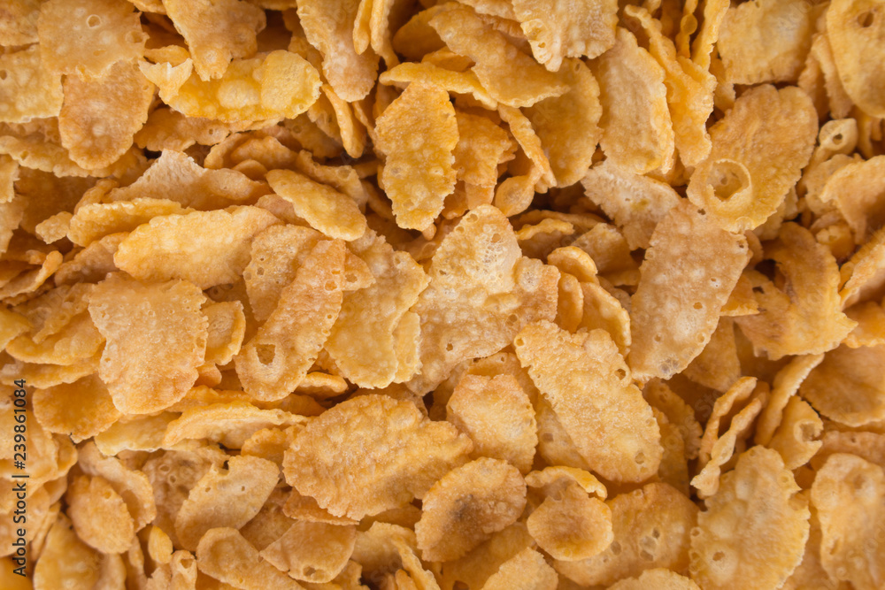 Close up of corn flakes texture Close up of corn flakes texture