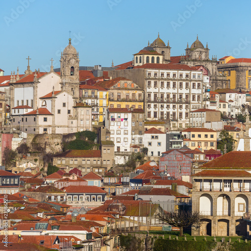 Day view of the old town of Porto, Portugal.