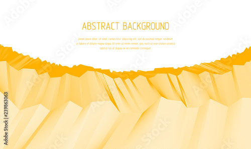 Line art 3d abstract vector background with geometric linear terrain surface of fantastic cosmic planet landscape, science fiction illustration. Usable as template for layout with copy space