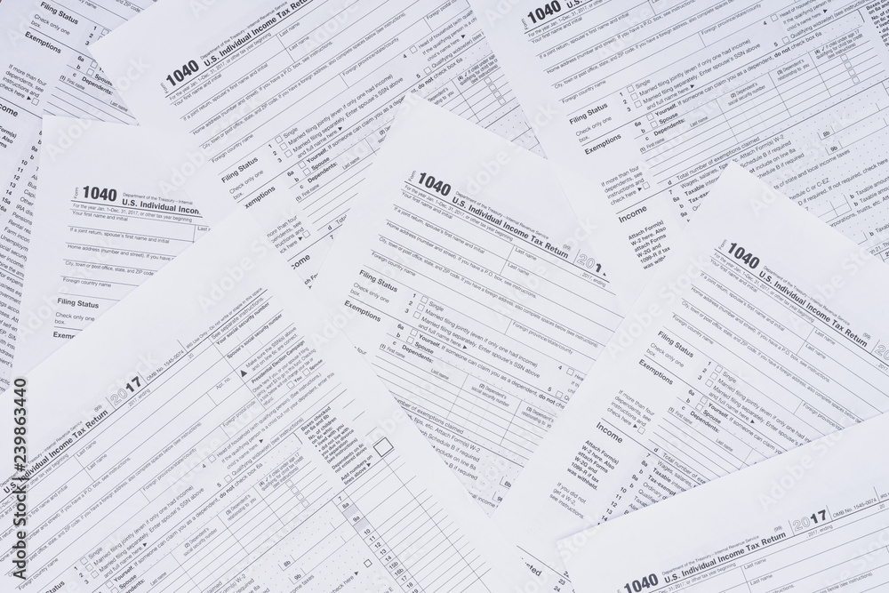 top view of background with tax forms and copy space top view of background with tax forms and copy space
