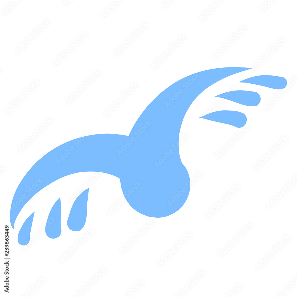 The blue bird is flying, abstract pattern The blue bird is flying, abstract pattern