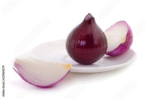 Purple onion and platel. photo